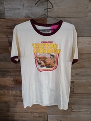 Omega Mart Ringer T-Shirt Tattoo Chicken Men’s Size M 100% Cotton Meow Wolf