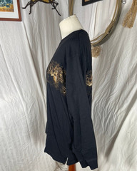 North River Mens Shirt Large Deer Rut Black Graphic Cotton Easy Care