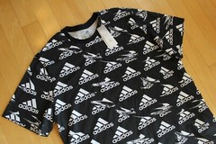 NWT ADIDAS Big & Tall Men’s All Over Print Athletic Shirt Black White