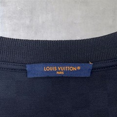Louis Vuitton LV Embroidery Logo Damier Cotton Pique T-Shirt Blue Size M
