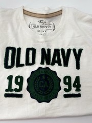 Old Navy Men’s Graphic Logo Crewneck Short Sleeve T-Shirt XL White Green Black