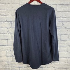 Lot of 2 BYLT Drop Cut Button Henley Long Sleeve Shirt Navy Blue Size Small