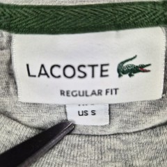 Lacoste Graphic Tee Mens Small Gray Regular Fit Crocodile 3D Streetwear Designer