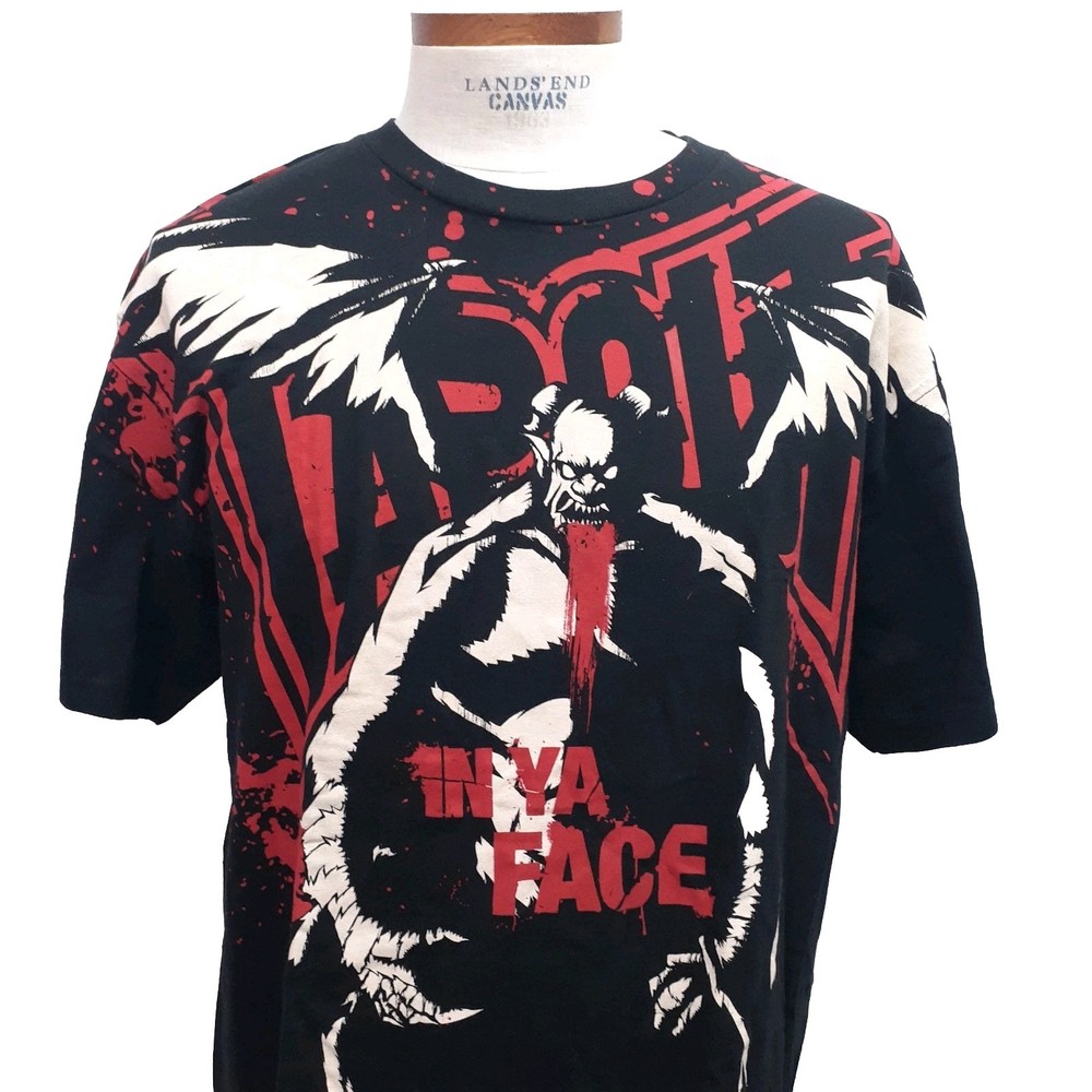 NWT Vintage Y2K Tapout Shirt Mens XL AOP MMA Blood Demon Cottton in ya face