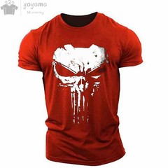 The Punisher T-Shirt Mens 3D Print Tee Military Patriotic Skull Streetwear Shirt