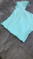 Square Neck Baby Tee Y2k 90s Cutesy Light Blue Women’s Medium Casual Cutesy