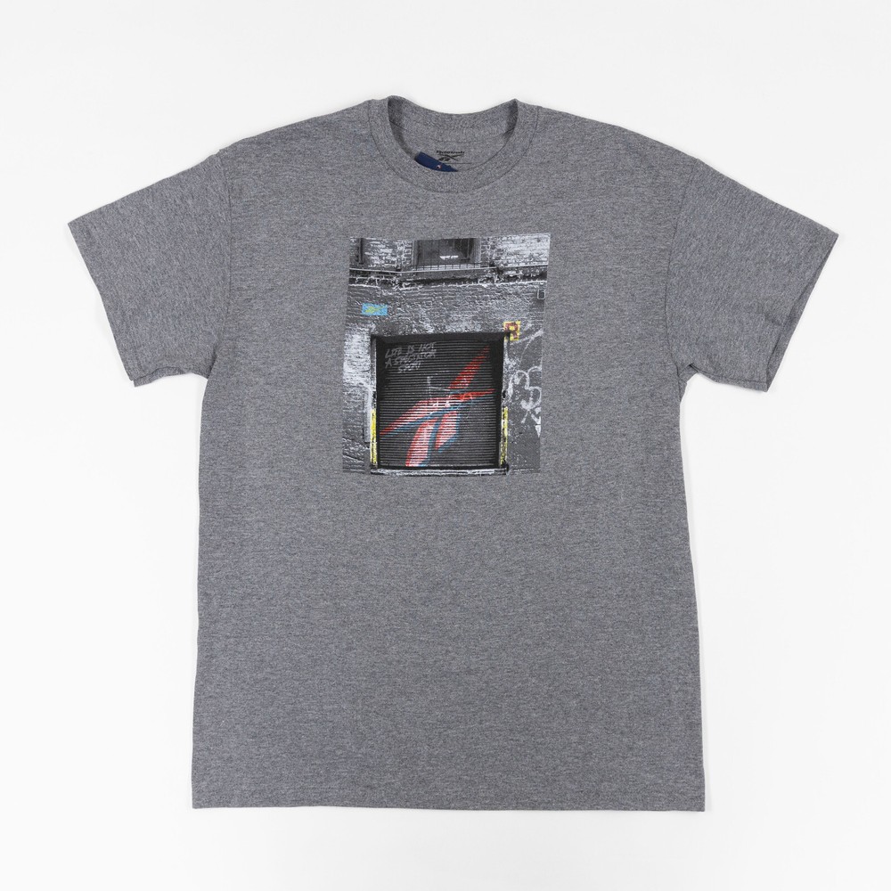 Reebok Men Logo Graphic T-Shirt Dark Gray Size L