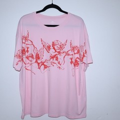Baby Angels 100% Cotton Woman’s T Shirt Pink/Red Oversized Be My Valentine