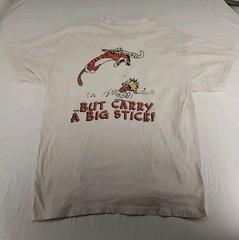 Calvin and Hobbes VTG 90s T-Shirt LaCrosse Front/Back Print Single Stitch LG??