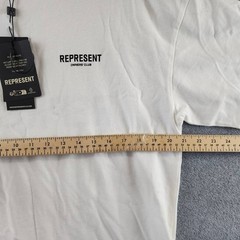 REPRESENT Owners Club Oversized Fit T-Shirt Mens XS Flat White Crewneck Pullover