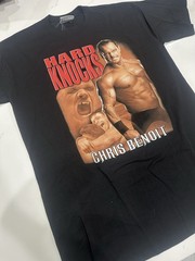 Vintage 2004 WWE Chris Benoit Hard Knocks Documentary Boot T-Shirt Wrestlemania