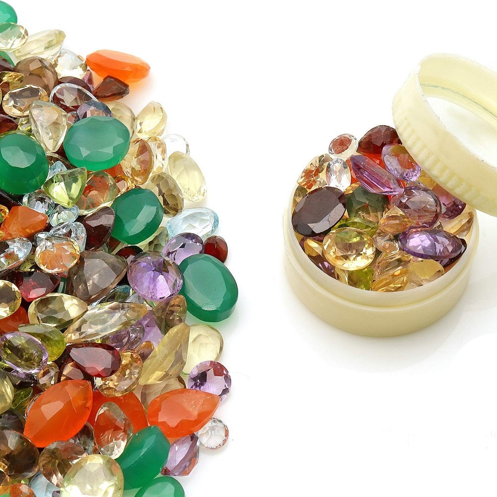 100+ Carats Loose Mixed Gems Wholesale Lot. Natural Faceted Semi Precious Gemsto