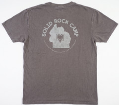 MEN’S TSHIRT: Solid Rock Camp Albania Eagle Christian Ministry Gray Cotton LARGE