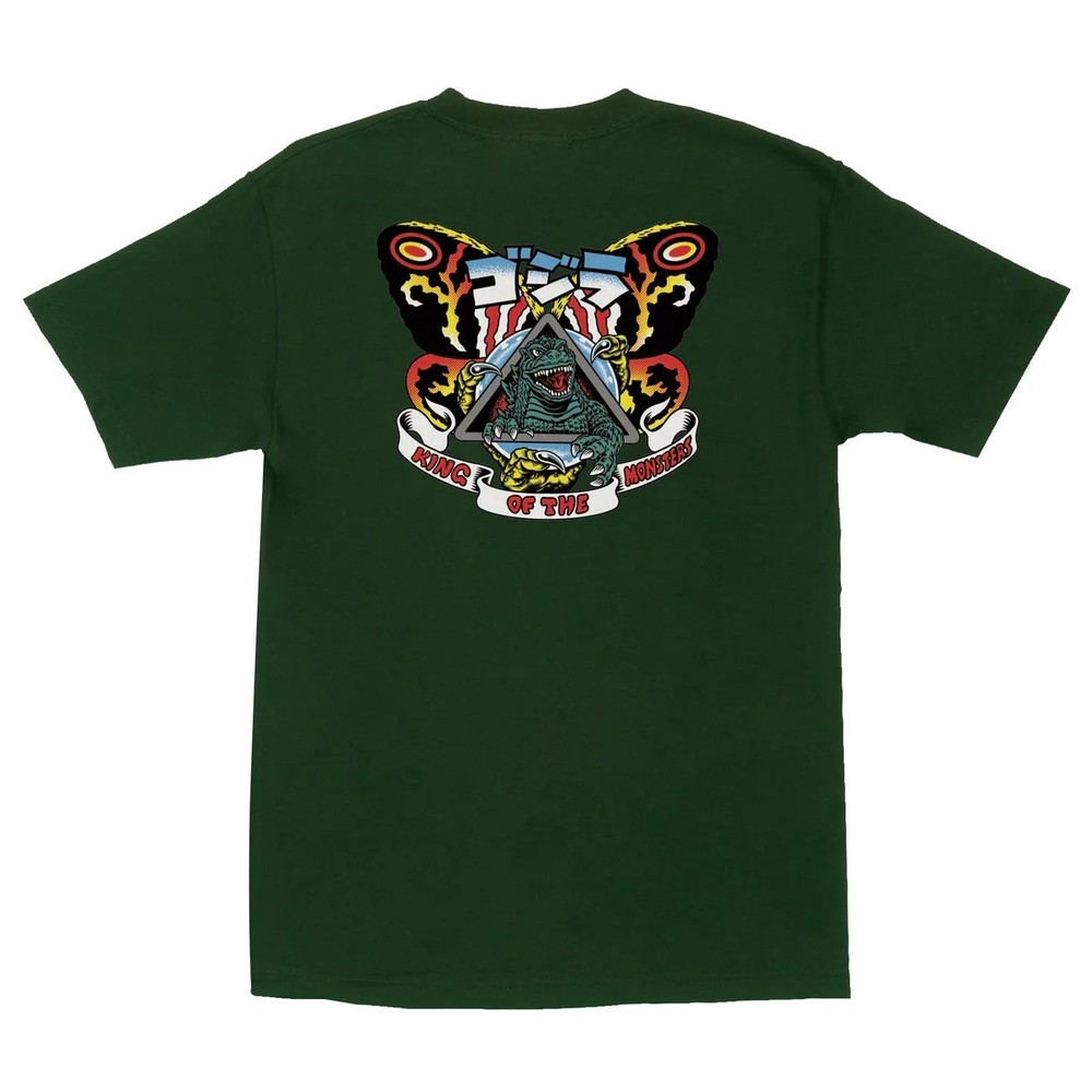 Santa Cruz X Godzilla Natas Kaupas MOTHRA Skateboard T Shirt FOREST
