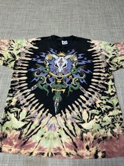 Vintage 1994 Liquid Blue Ian Bohorquez Goat Skull/Snake Tie Dye Shirt Size XL