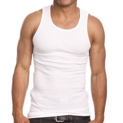 3, 6 Pack Mens 100% Cotton Ribbed A-Shirts Undershirts Wife Beater NEW Tank Tops