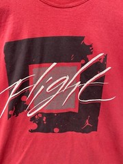 NIKE AIR Jordon FLIGHT RED T-SHIRT size LARGE (small hole) b1