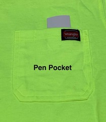 NEW Wrangler Workwear Men’s Hi-Vis Yellow Long Sleeve Pocket T-Shirt Size M