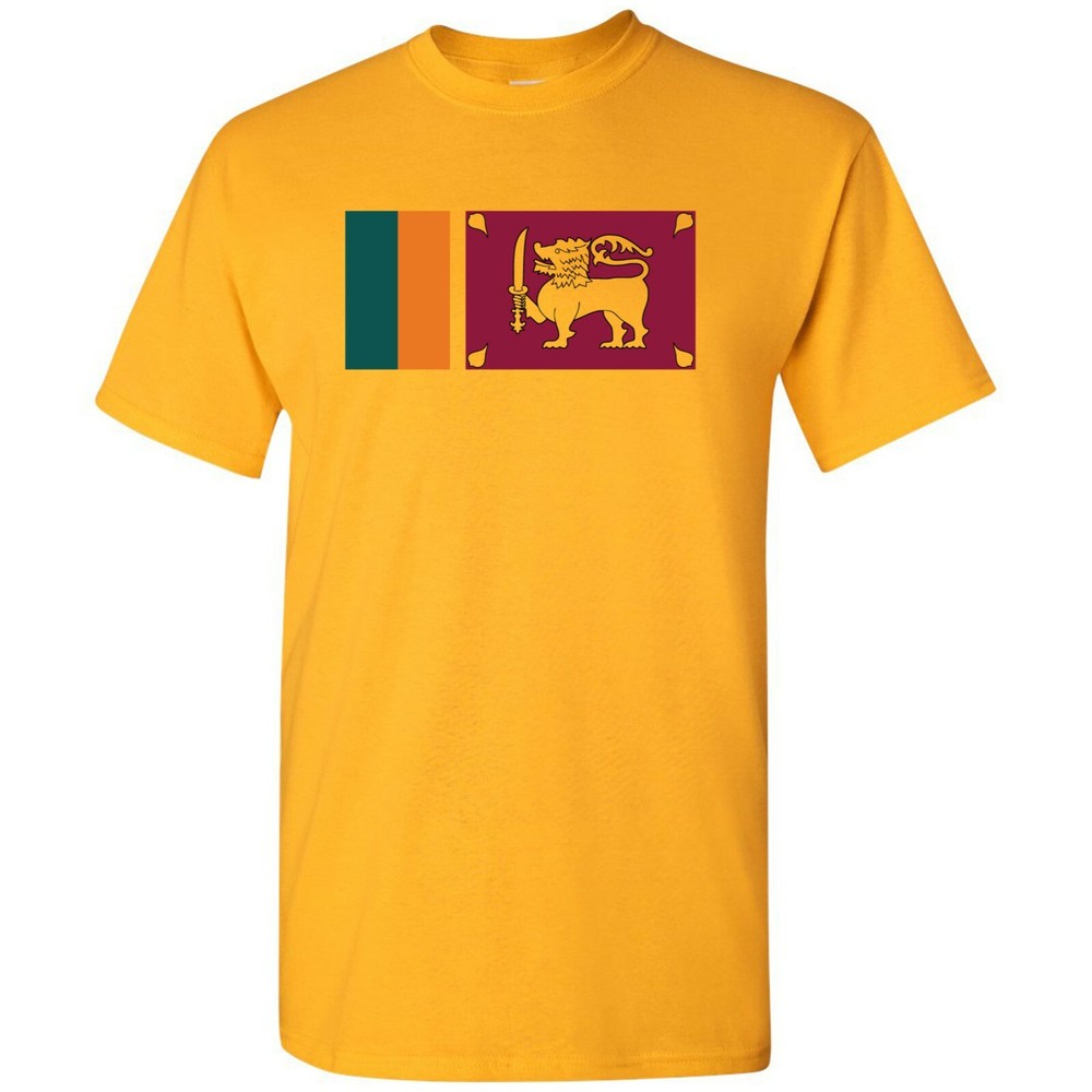 Sri Lanka Flag – Classic Country Home Souvenir National Pride T Shirt – Gold