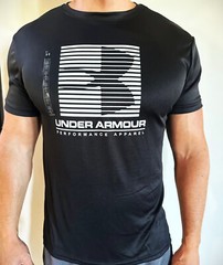 UA Under Armour Men’s Block Logo Tee Top Athletic Muscle Gym Shirt New With Tags