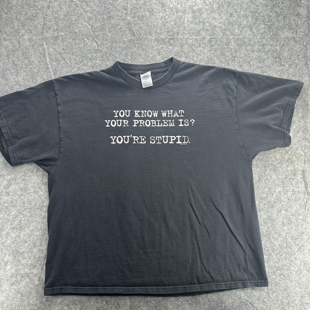 Now And Zen Shirt Mens 2XL Black Funny Graphic Tee You’re Stupid Slogan Humor