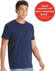 Hanes Men’s Pocket T-Shirt Pack, 6-Pack, Cool & Breathable Cotton Tees, Stay-Tuc