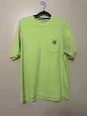 Carhartt Hi-Vis Short Sleeve Pocket T-shirt Men L Loose Fit Neon Yellow