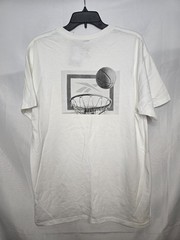 NWT Reebok Mens White Cotton Short Sleeve Game Win Logo Graphic T-Shirt Size M