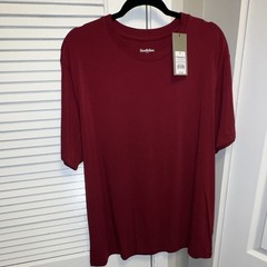 Goodfellow & Co Men’s Maroon XL Regular T-Shirt Cotton Crew Neck Short Sleeve