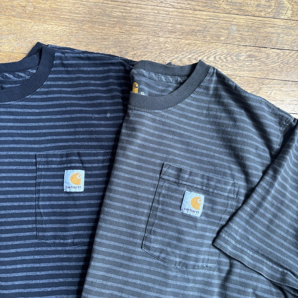 Carhartt Pocket T Shirt Lot Of 2 Striped Size XL