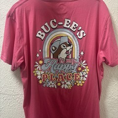 Buc-ee’s Shirt Large Pink Short Sleeve Floral lot of 2 Size L