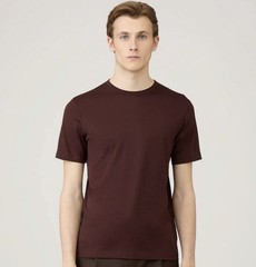 Sunspel Men’s Classic Slim Crew Neck Supima Cotton T-shirt Burgundy SZ L NWT