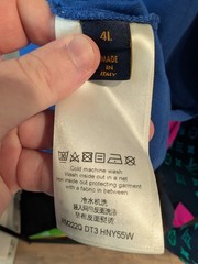 Louis Vuitton Embossed LV Monogram Raised Logo Blue T-Shirt Size 4L