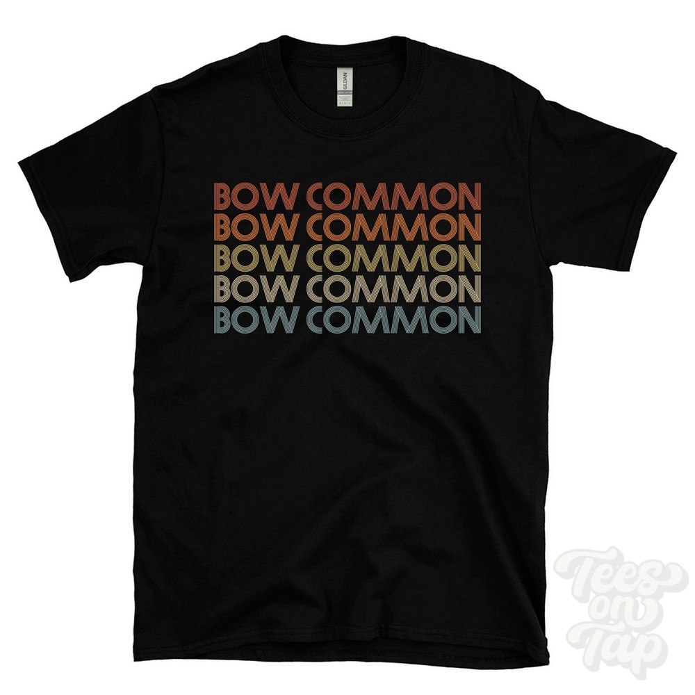 BOW COMMON REPEATED RETRO STYLE T-SHIRT mens & womens uk place name gift