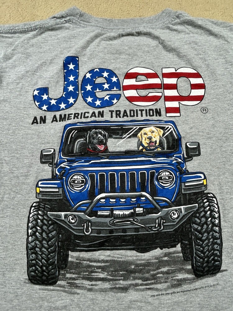 Jeep An American Tradition Jedco T Shirt With Labradors USA Size Large