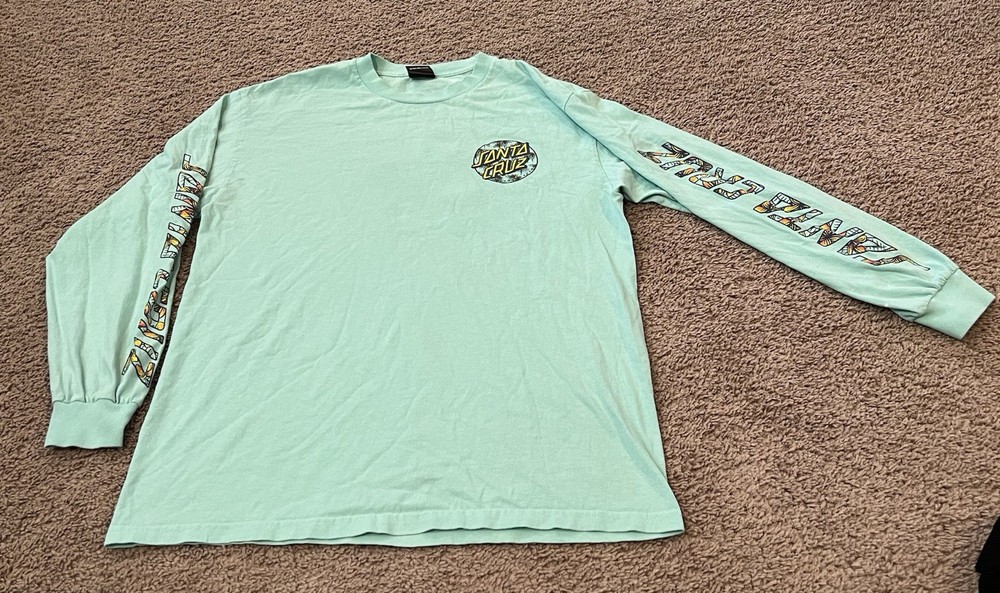 Santa Cruz Skateboards Classic Dot Long Sleeve Tee Skate T-Shirt Men’s Large