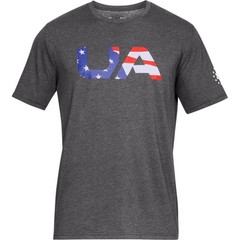 Under Armour 1333352 Men’s UA Freedom Big Flag USA T-Shirt, Graphite, Medium