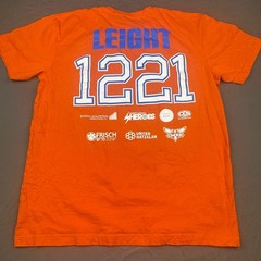 LAT Apparel Mens Leight Legacy Heroes Graphic T-Shirt Size L Orange Short Sleeve
