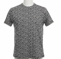 Armani Exchange Cotton Regular Fit T shirt Navy All Over Logo White Lettering