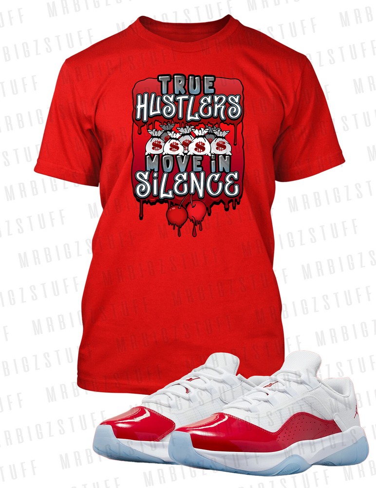 Mens True Hustlers Sneaker Tee Shirt to Match J11 CMFTShoe Cherry Sport