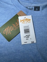 marsh wear Men’s T Shirt Light Blue Tight Lines Graphic Fishing Small New! Tags