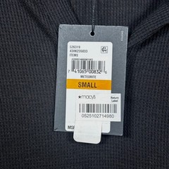 DKNY Men Black Long Sleeve Ribbed Soft Henley Shirt Size Small NWT MSRP $59.50