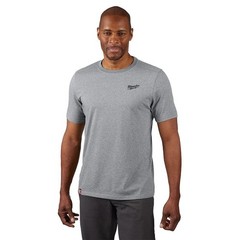 Milwaukee Men’s Large Gray Cotton/Polyester Short-Sleeve Hybrid Work T-Shirt