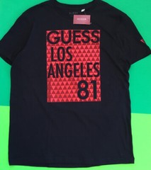 GUESS Los Angeles Men’s Short Sleeve T-Shirt Size MEDIUM Black w/ Red Cotton NEW