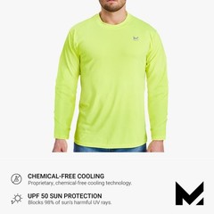Mission Unisex Long Sleeve Performance Shirt Hi Vis Yellow-X Large