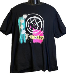 BLINK 182 T-Shirt Man’s 2XL Black Smiley Face Graphic Short Sleeve Cotton