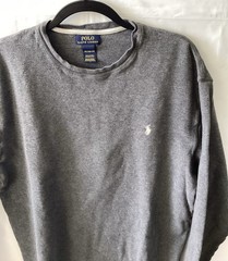 Polo Ralph Lauren Mens Sz 2XL Grey Waffle Knit Long Sleeve Crew Neck T-Shirt