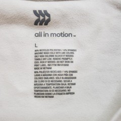 All In Motion Shirt Mens Large White Polyester Spandex Tagless Crew Neck