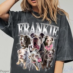 Custom Pet Vintage Bootleg T-Shirt Personalized Dog Cat Photo Name Tee