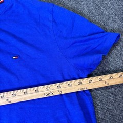 Tommy Hilfiger Mens Blue Slub Cotton Short Sleeve Henley Shirt Size L